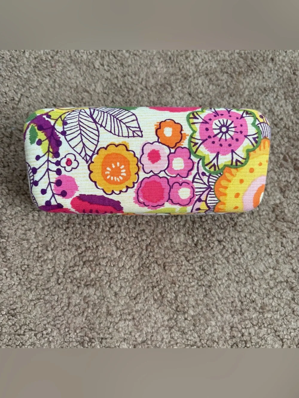 Vera Bradley Clementine Floral Multicolor Fabric Clamshell Hard Glasses Case